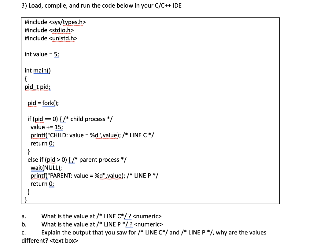 Solved In C, please answer every part of the | Chegg.com
