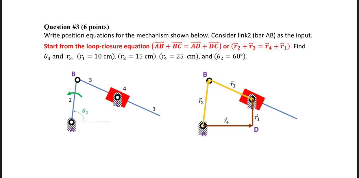 Solved Question #3 (6 points) Write position equations for | Chegg.com