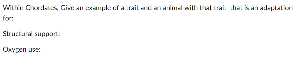 Solved Within Chordates, Give an example of a trait and an | Chegg.com