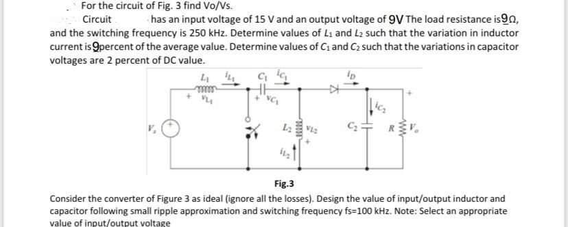 Solved For the circuit of Fig. 3 find Vo/Vs. Circuit has an | Chegg.com