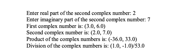 Solved 1. Create a class called ComplexNumber for performing | Chegg.com