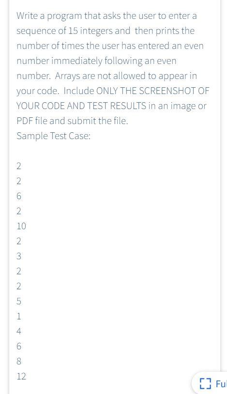 Solved Write a program that asks the user to enter a | Chegg.com