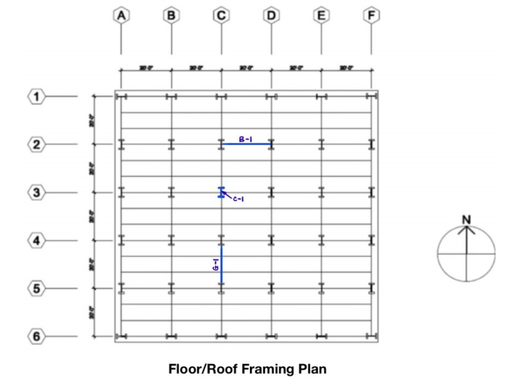 Solved 4. Below is the typical floor/roof framing plan of a | Chegg.com
