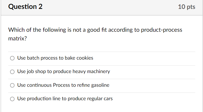 Solved Which Of The Following Is Not A Good Fit According To | Chegg.com