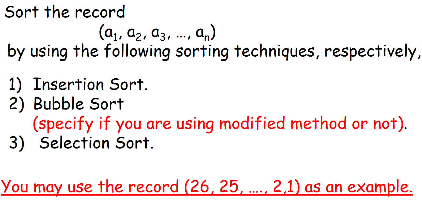Solved Please draw/write out the sorting methods.Sort the | Chegg.com
