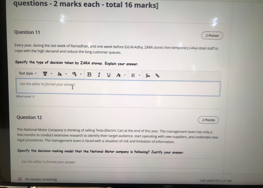 Solved questions - 2 marks each - total 16 marks] Question | Chegg.com