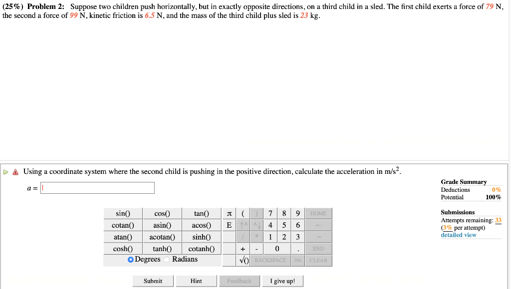 Solved (25\%) Problem 2: Suppose two children push | Chegg.com