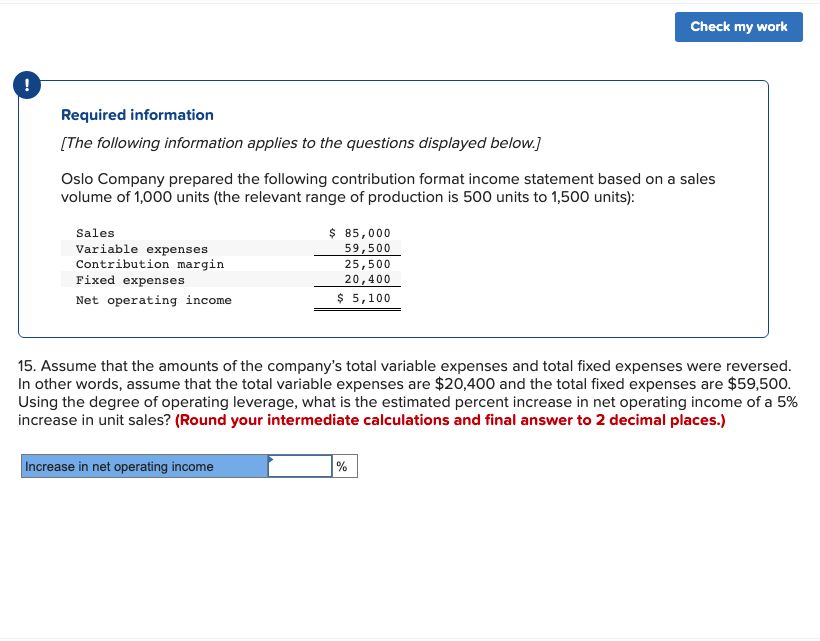Solved Check my work ! Required information [The following | Chegg.com