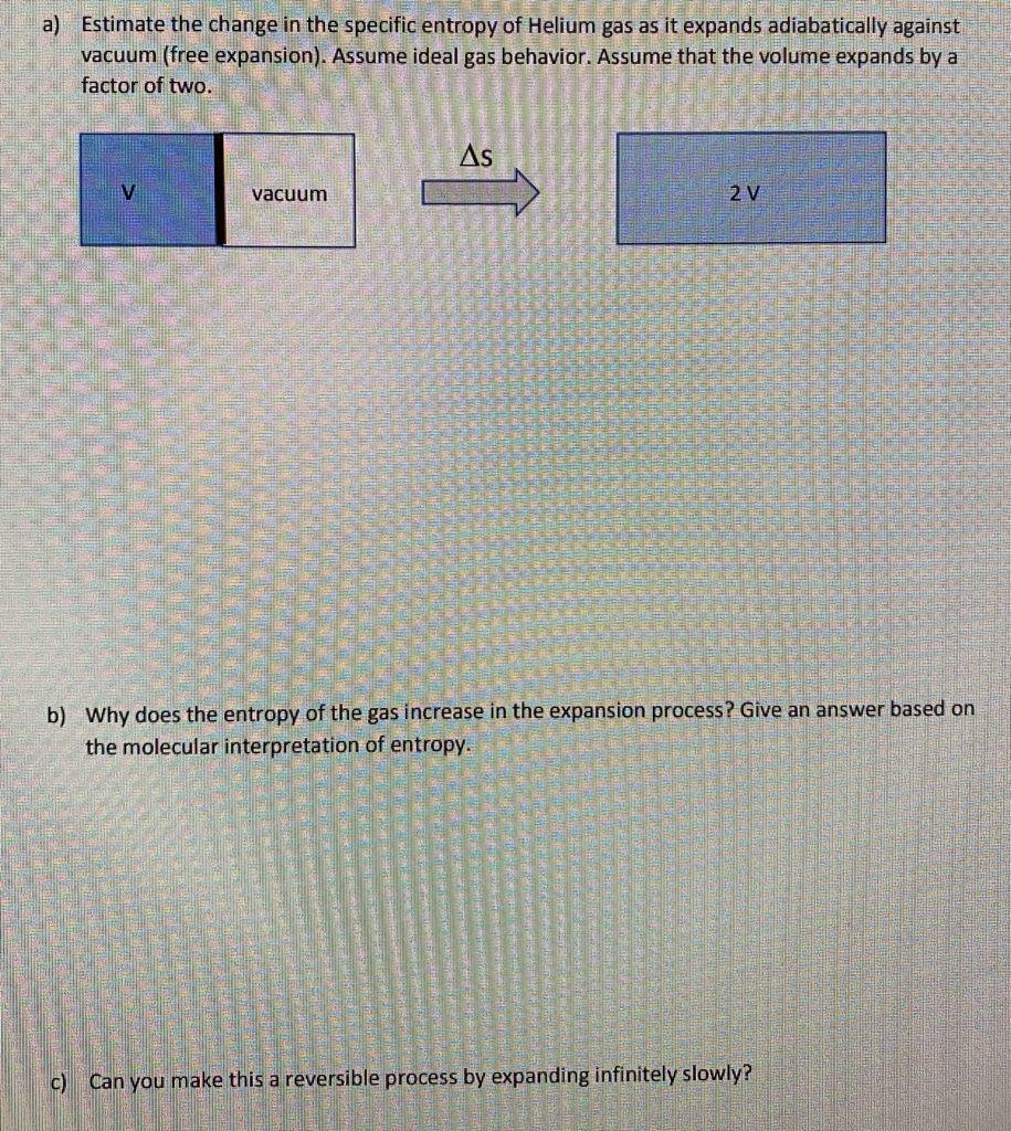Solved a) Estimate the change in the specific entropy of | Chegg.com