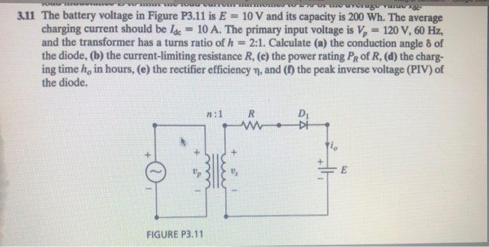 Solved 311 The battery voltage in Figure P3.11 is E- 10 V | Chegg.com