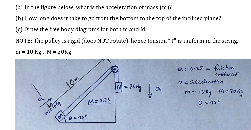 Solved (a) In The Figure Below, What Is The Acceleration Of | Chegg.com