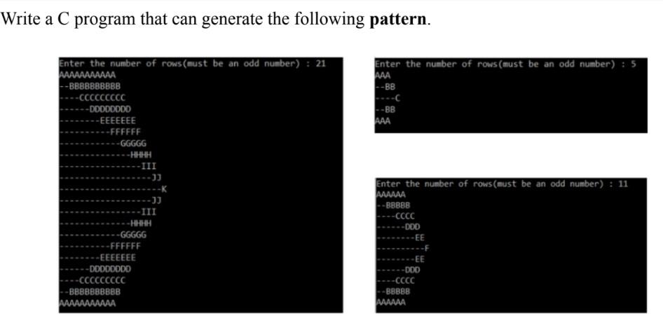 Solved Write A C Program That Can Generate The Following 1208