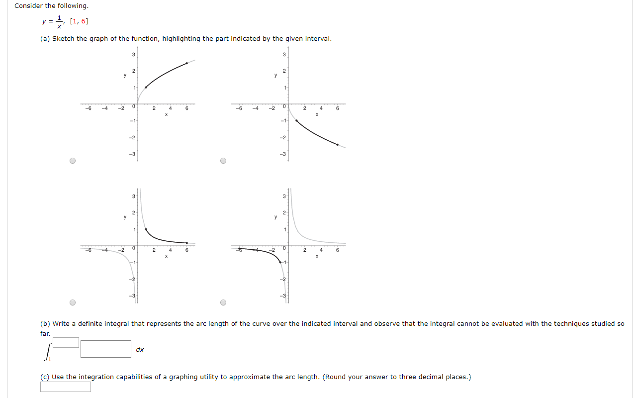 Solved Consider the following. [1, 6 y = (a) Sketch the | Chegg.com