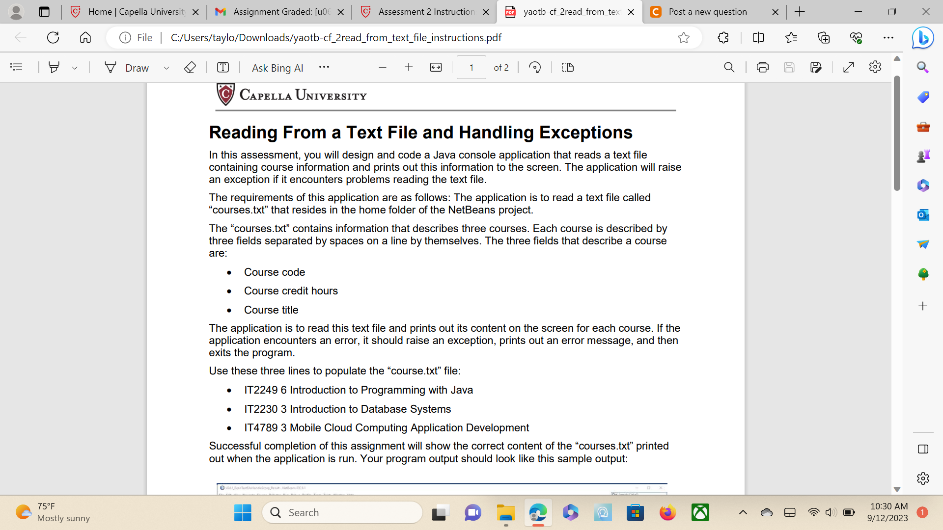 Reading 6, Part 2: Exceptions