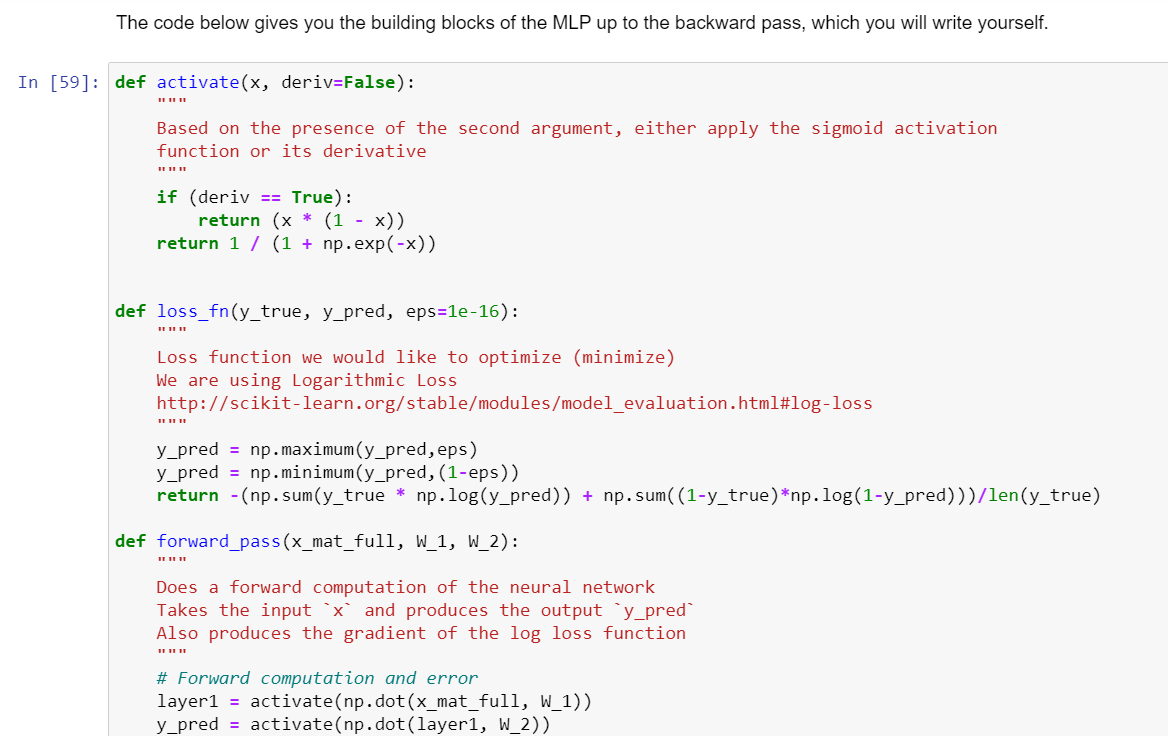 The code below gives you the building blocks of the | Chegg.com