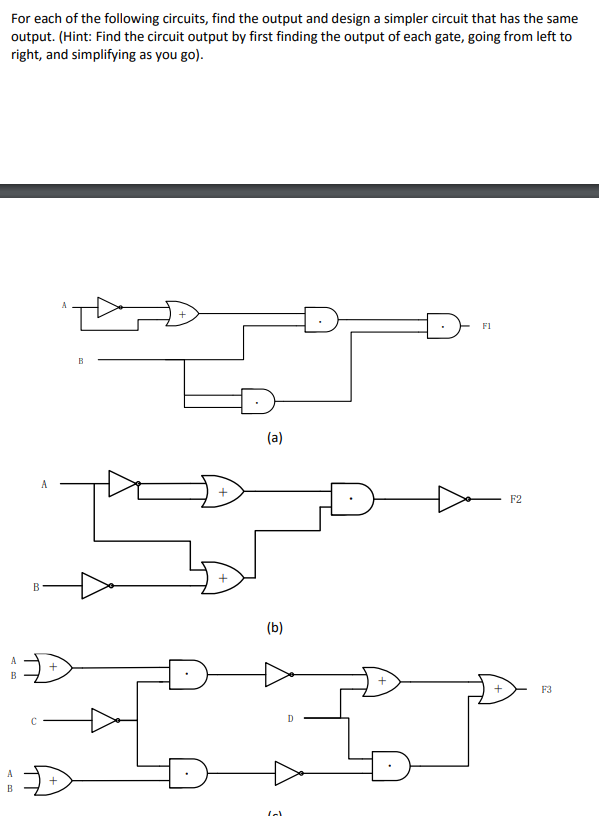 Solved For each of the following circuits, find the output | Chegg.com