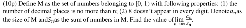 Solved (10p) Define M as the set of numbers belonging to | Chegg.com