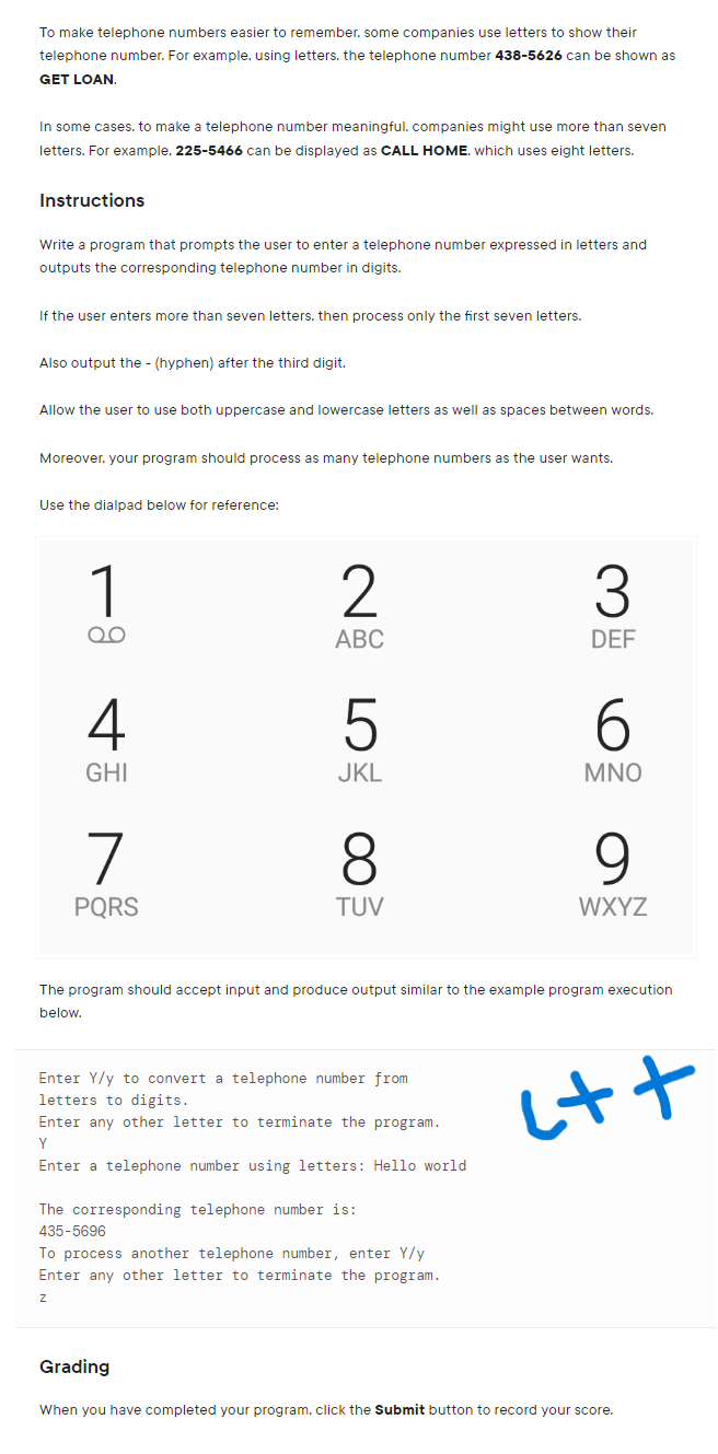 Solved To make telephone numbers easier to remember some Chegg com