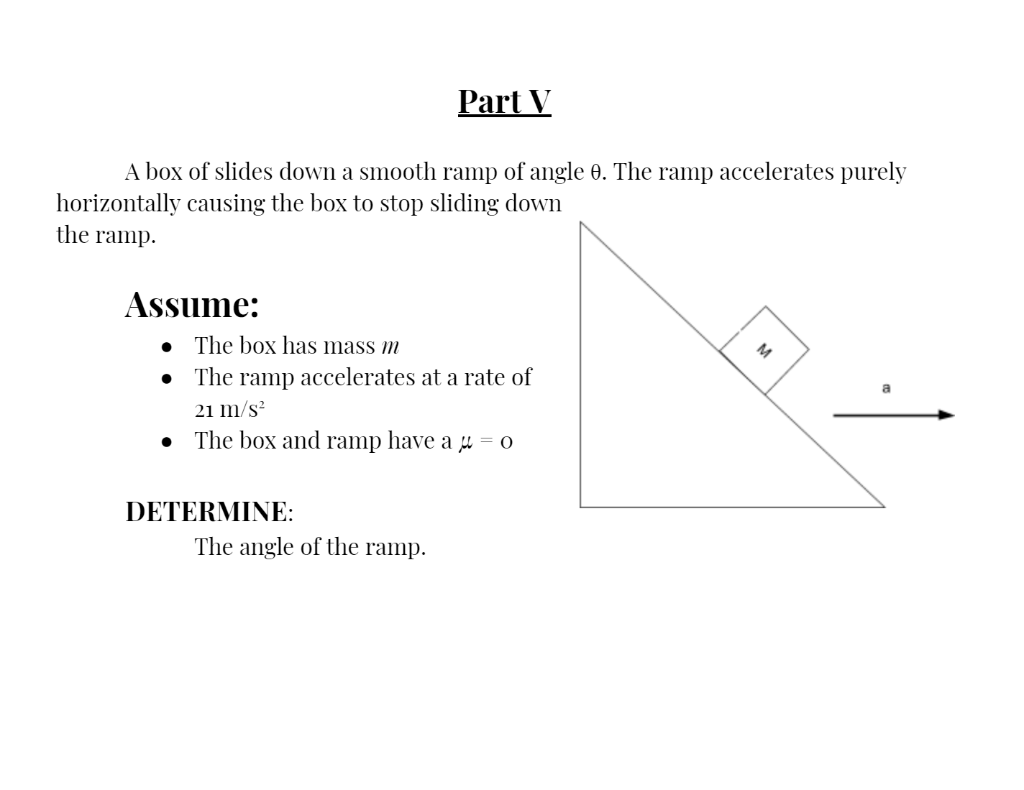 Angled Ramp Smooth Solved A box of slides down a smooth ramp of angle θ. The | Chegg.com