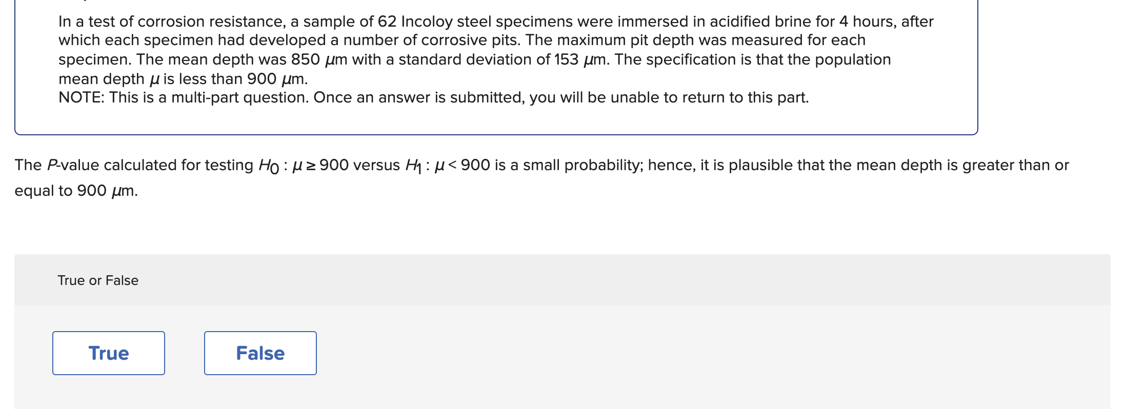 Solved In a test of corrosion resistance, a sample of 62 | Chegg.com