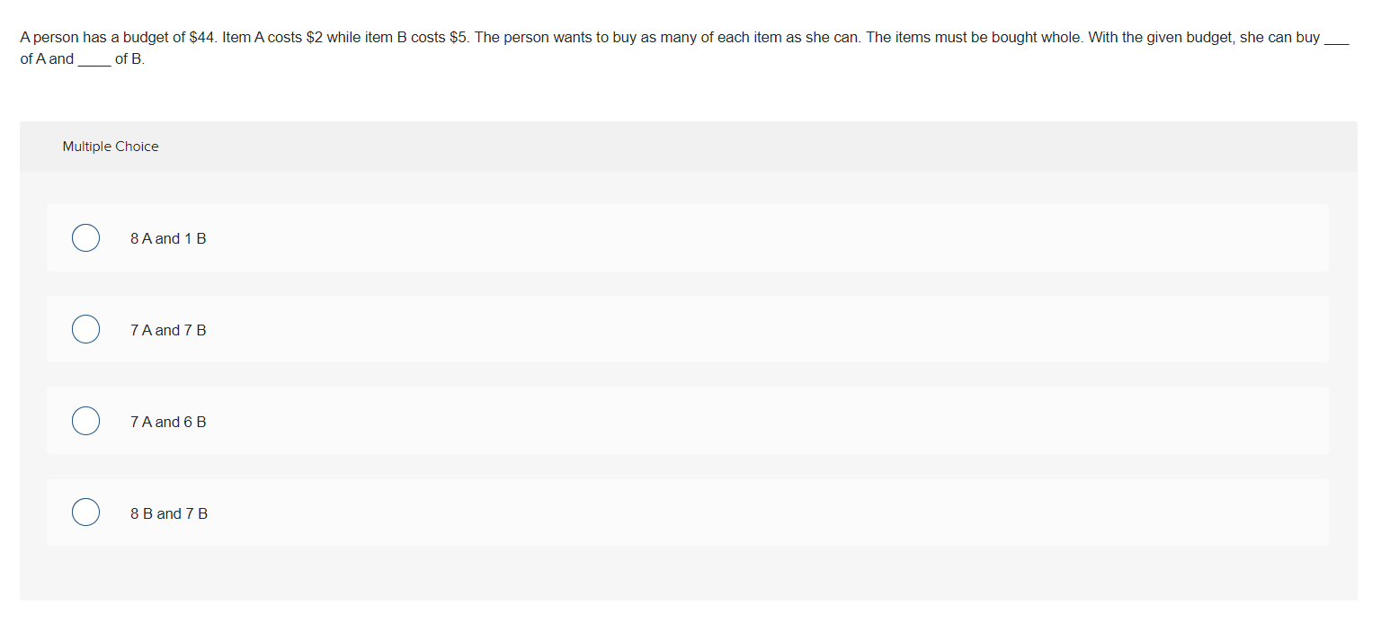 Solved Of A And Of B. Multiple Choice 8 A And 1 B 7 A And 7 | Chegg.com