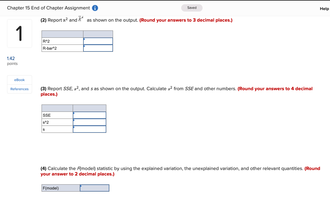 Solved Chapter 15 End of Chapter Assignment Saved Using the | Chegg.com