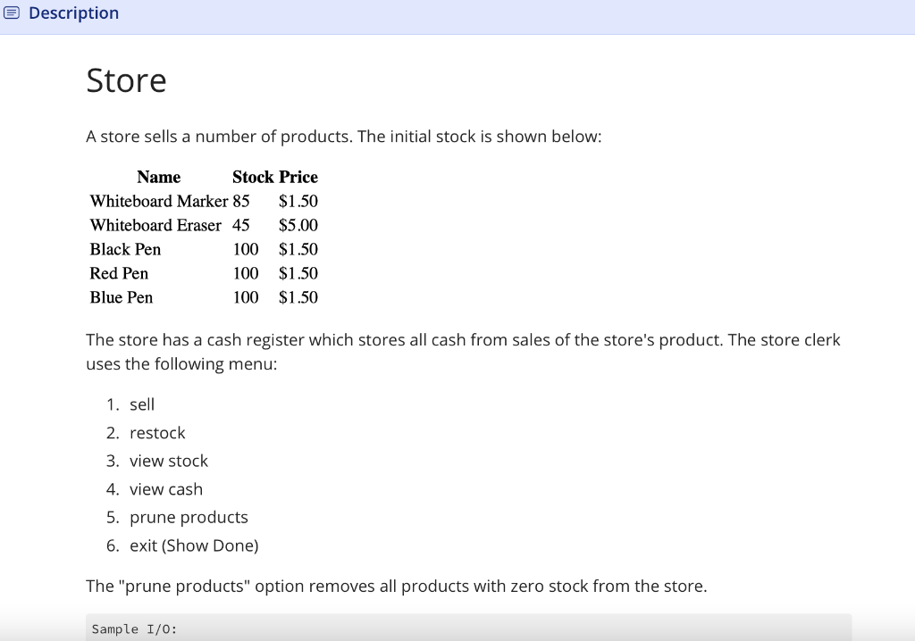 Solved SOLVE in JAVA: Store A store sells a number of | Chegg.com