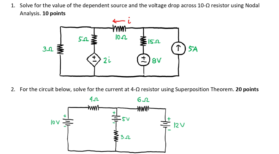 Solved 1. Solve for the value of the dependent source and | Chegg.com