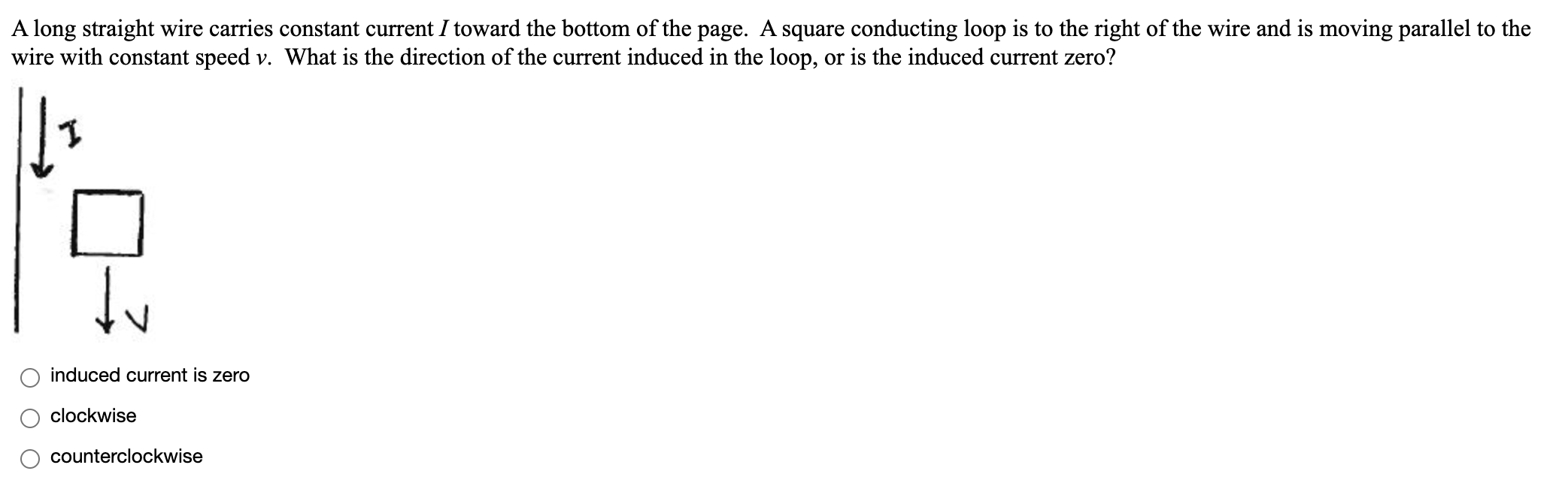 Solved A long straight wire carries constant current I | Chegg.com