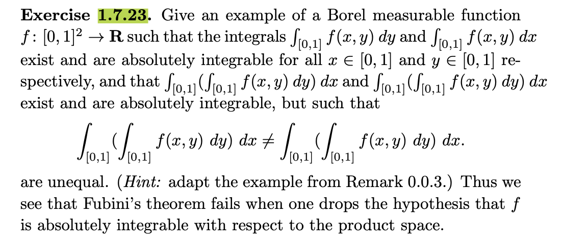 Solved Exercise 1.7.23. Give An Example Of A Borel | Chegg.com