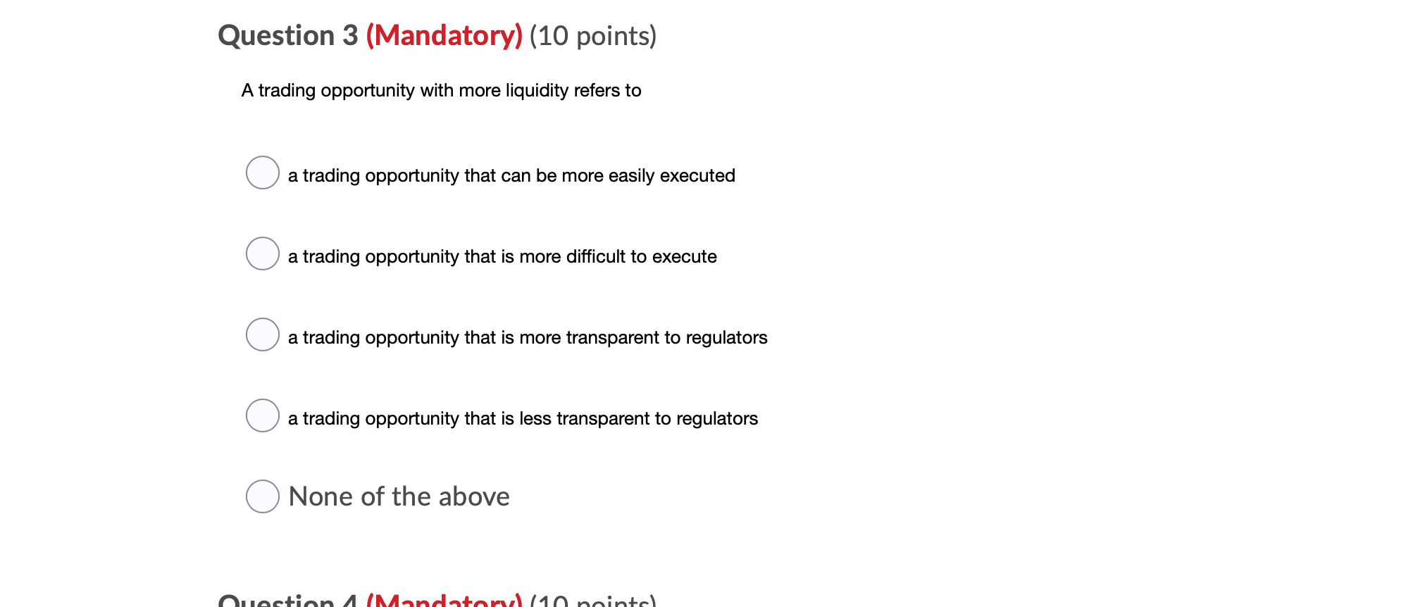 Solved - Question 1 (Mandatory) (10 points) Saved A market | Chegg.com
