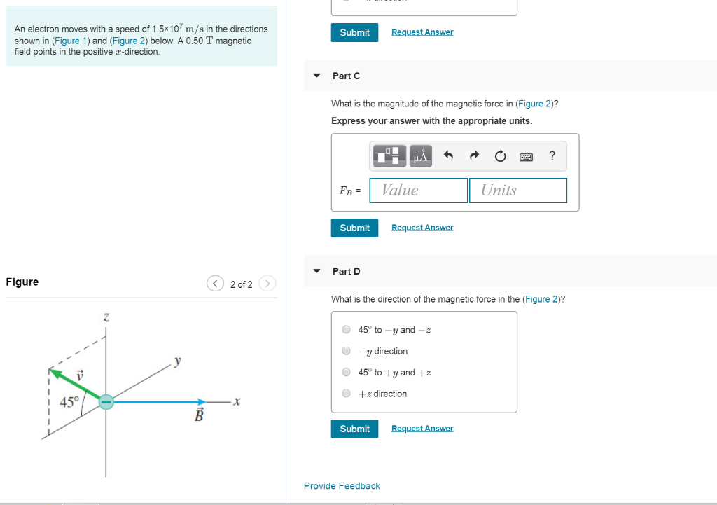 Solved An electron moves with a speed of 1.5x10 m/s in the | Chegg.com