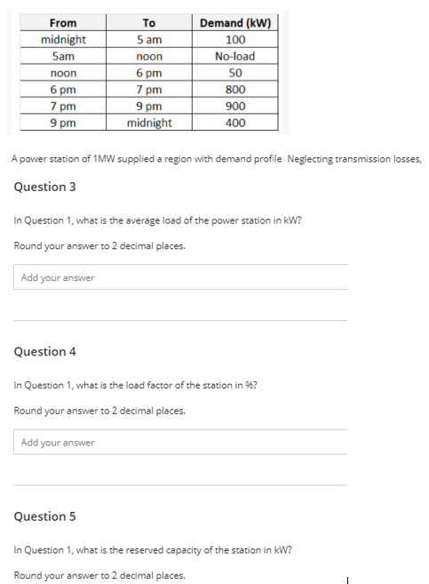 Solved From midnight 5am noon Το 5 am noon 6 pm 7 pm 9 pm | Chegg.com