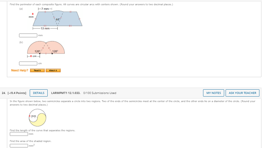 Solved Find The Perimeter Of Each Composite Figure All Chegg Com