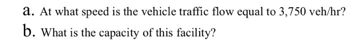 Solved 2.3 Given the traffic flow relationship of a | Chegg.com