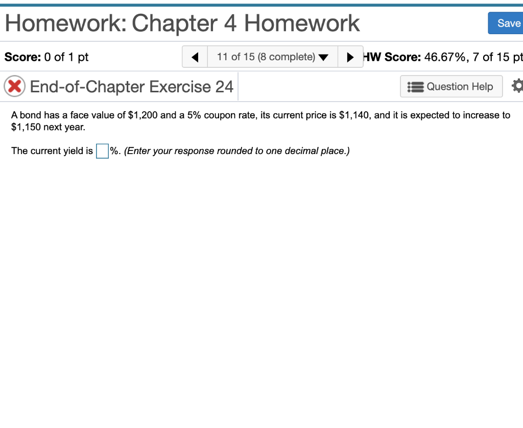 Solved Homework: Chapter 4 Homework Save Score: 0 of 1 pt