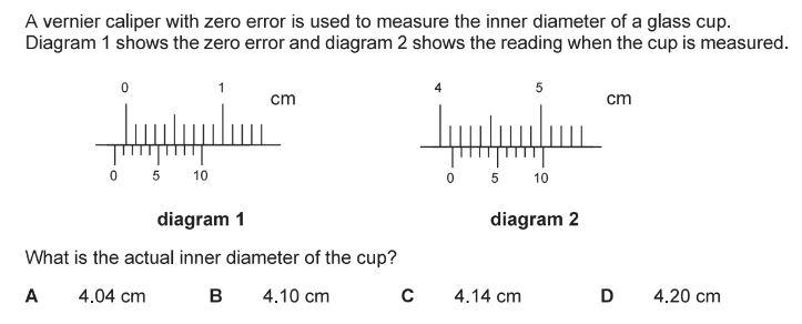Solved A vernier caliper with zero error is used to measure | Chegg.com