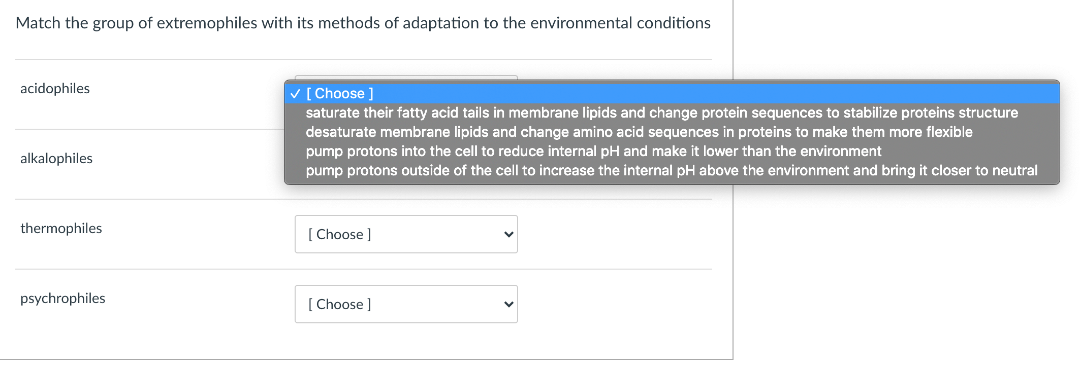 Solved Organisms are adapted to specific narrow ranges of