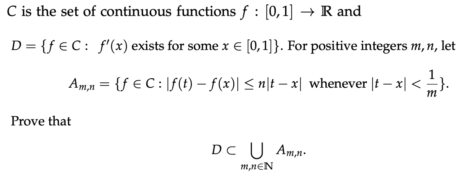 Solved C Is The Set Of Continuous Functions F [0 1] → R