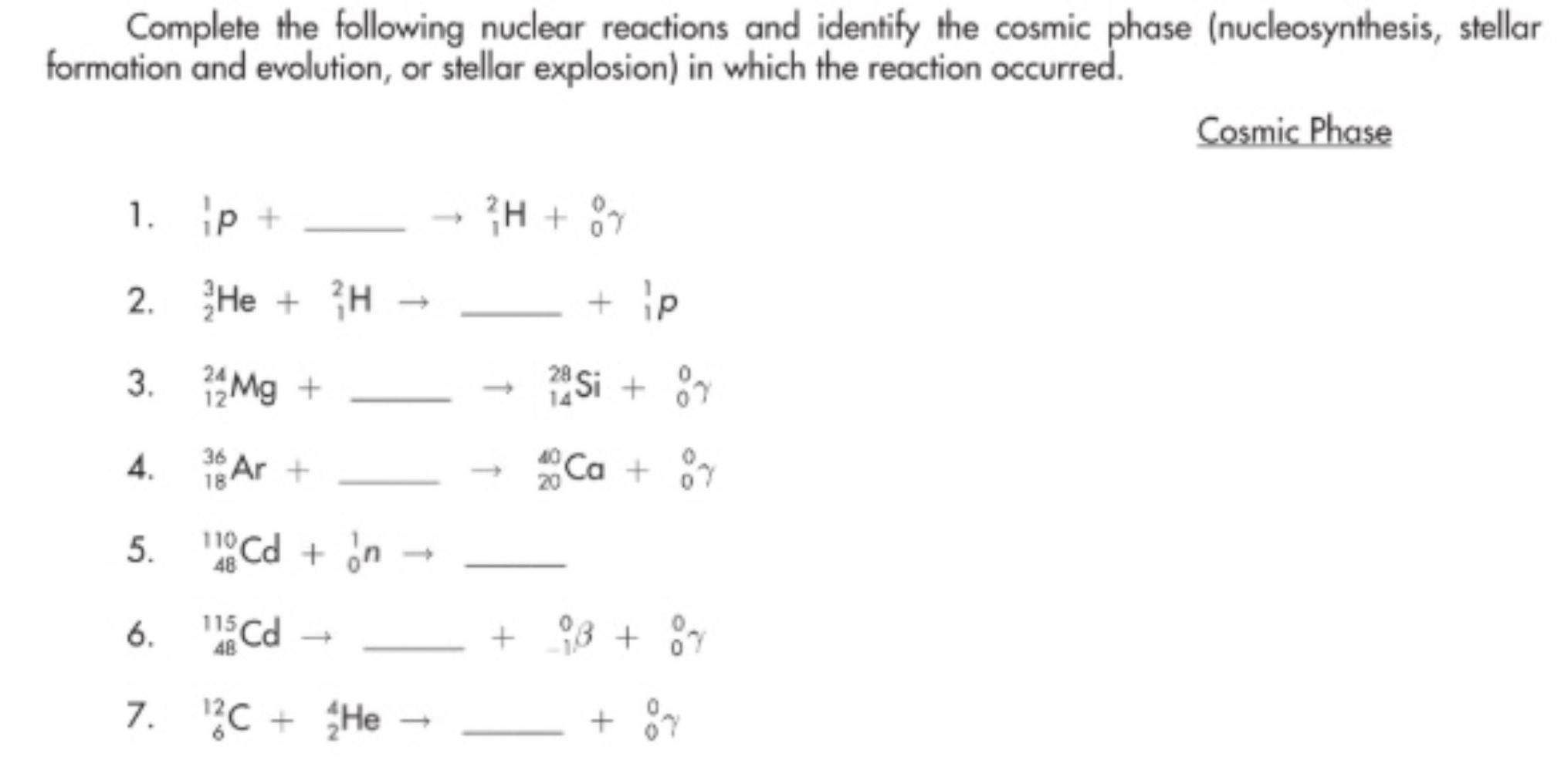 Solved Complete The Following Nuclear Reactions And Identify | Chegg.com