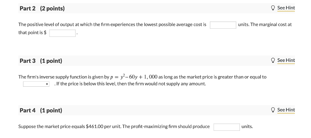 Solved See page 425 09 Question (6 points) A firm in a | Chegg.com