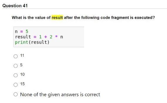 Solved Question 37 What is the output of the following | Chegg.com
