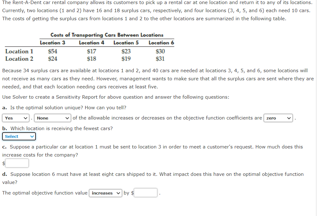Solved The RentADent car rental company allows its