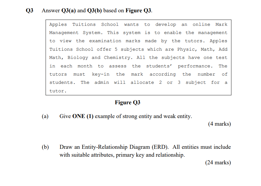 Solved Q3 Answer Q3(a) and Q3(b) based on Figure Q3. an | Chegg.com