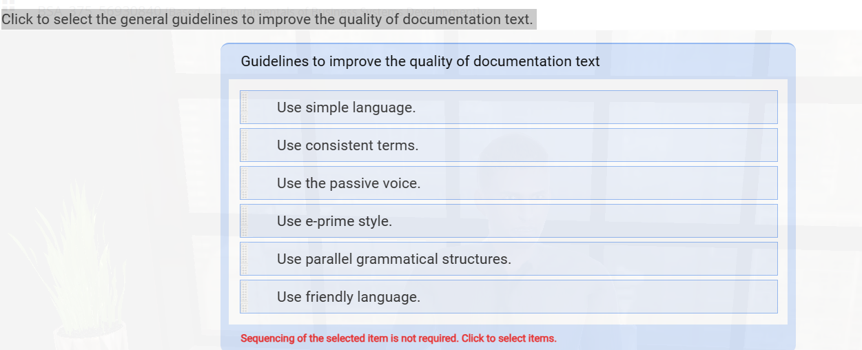Solved Click to select the general guidelines to improve the | Chegg.com