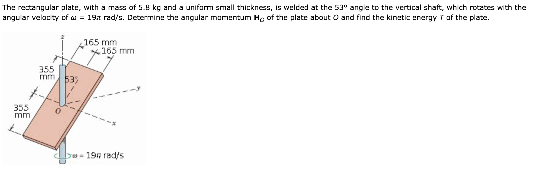 The Rectangular Plate With A Mass Of 5 8 Kg And A Chegg Com