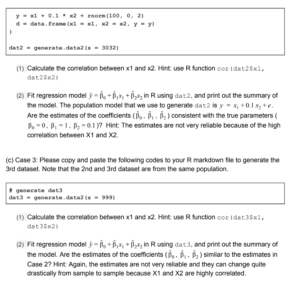 Problem Il: This problem uses the simulated data to | Chegg.com