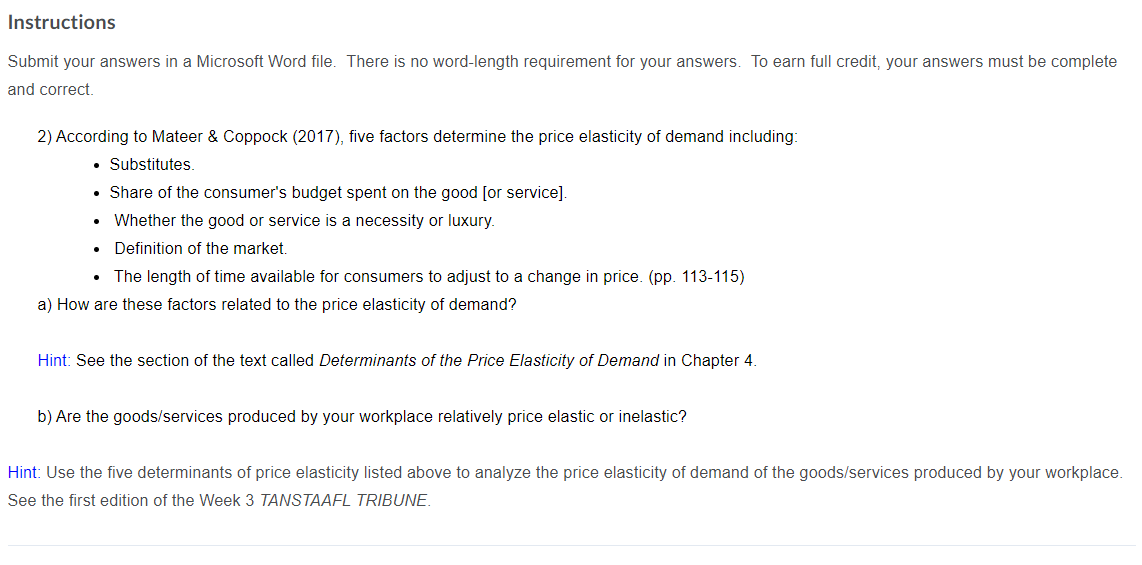 Solved Instructions Submit your answers in a Microsoft Word | Chegg.com