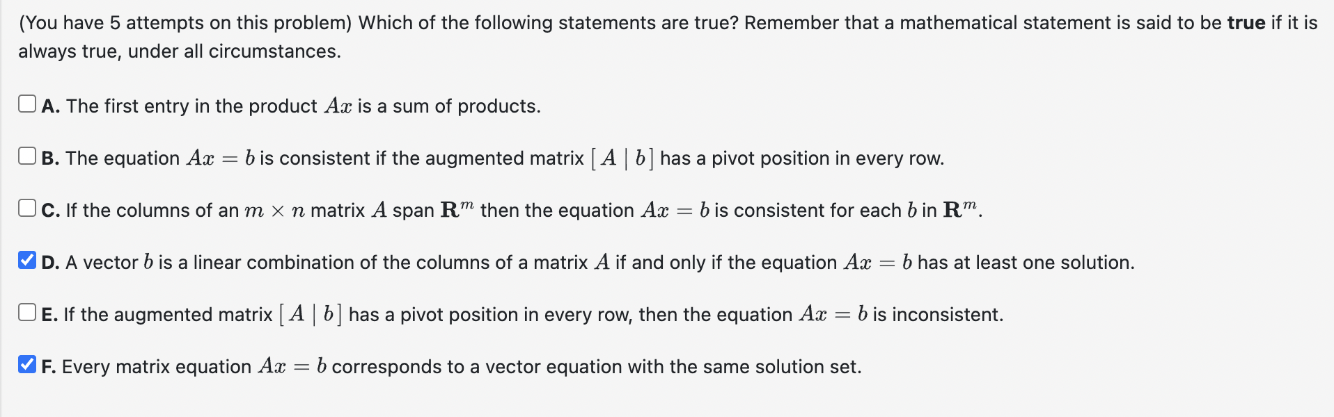 Solved (You have 5 ﻿attempts on this problem) ﻿Which of the | Chegg.com