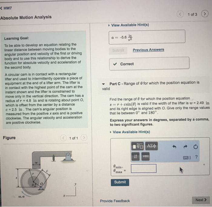 Solved 1of 3 Absolute Motion Analysis Part A-Velocity Of The | Chegg.com